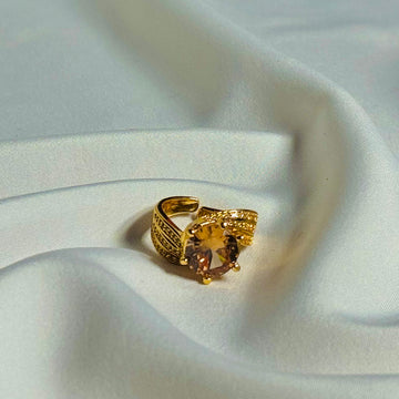 Golden Radiance Ring With champagne Stone