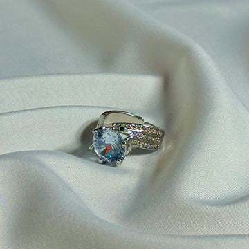 Silver Ring With Ice Blue Stone