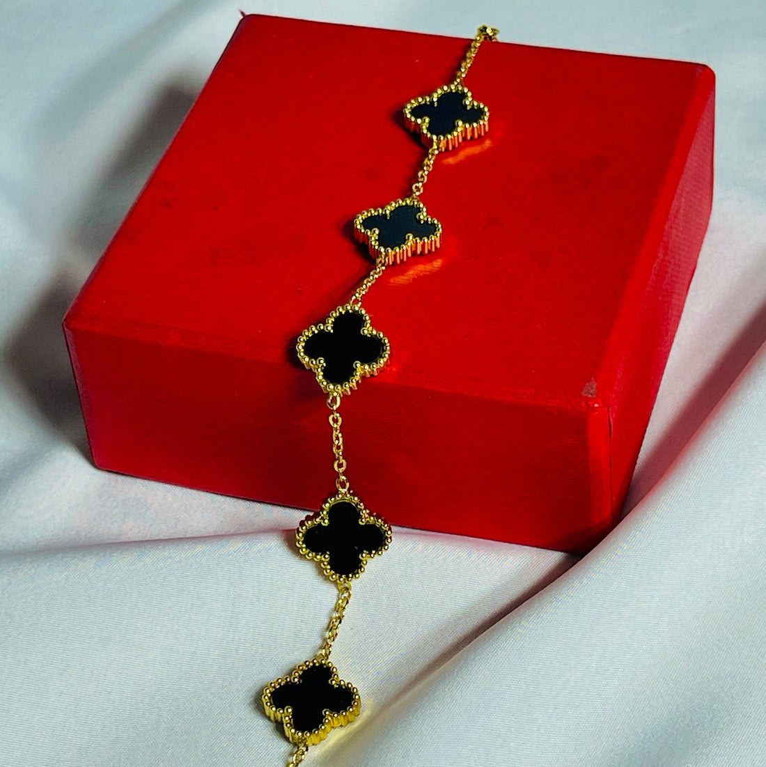Golden Black Onyx Motif Bracelet