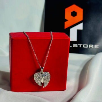 Custom Name Silver Angel Wings Heart Pendant Necklace
