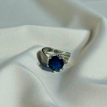 Silver Ring With Royal Blue Stone