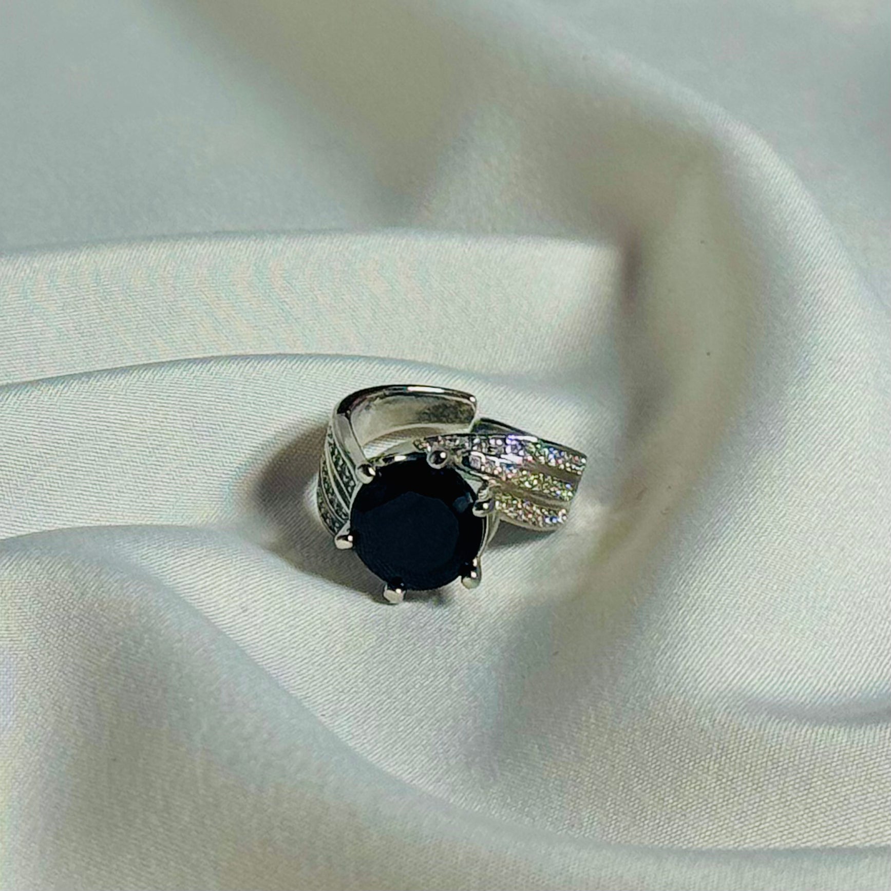 Silver Ring With Black Stone