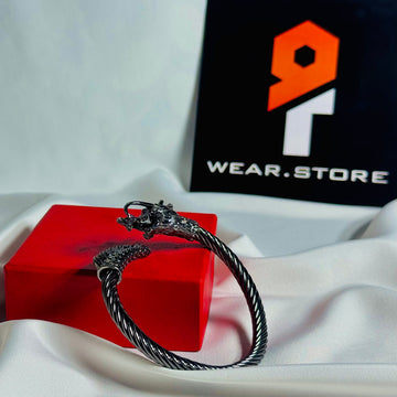 Black Metallic Draco Cuff  Bangle