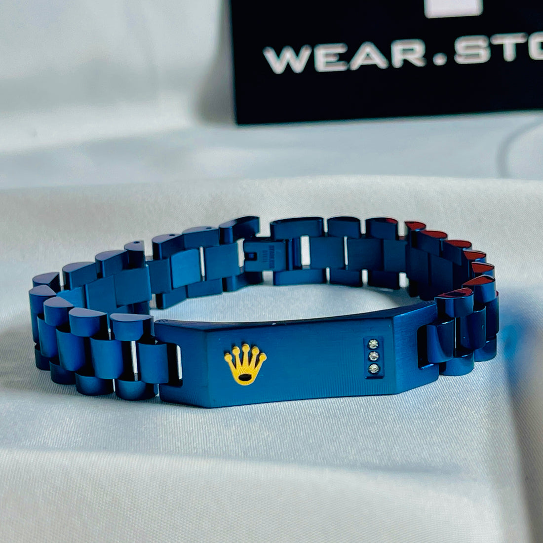 Royal Blue Rolex Crown Chain Bracelet