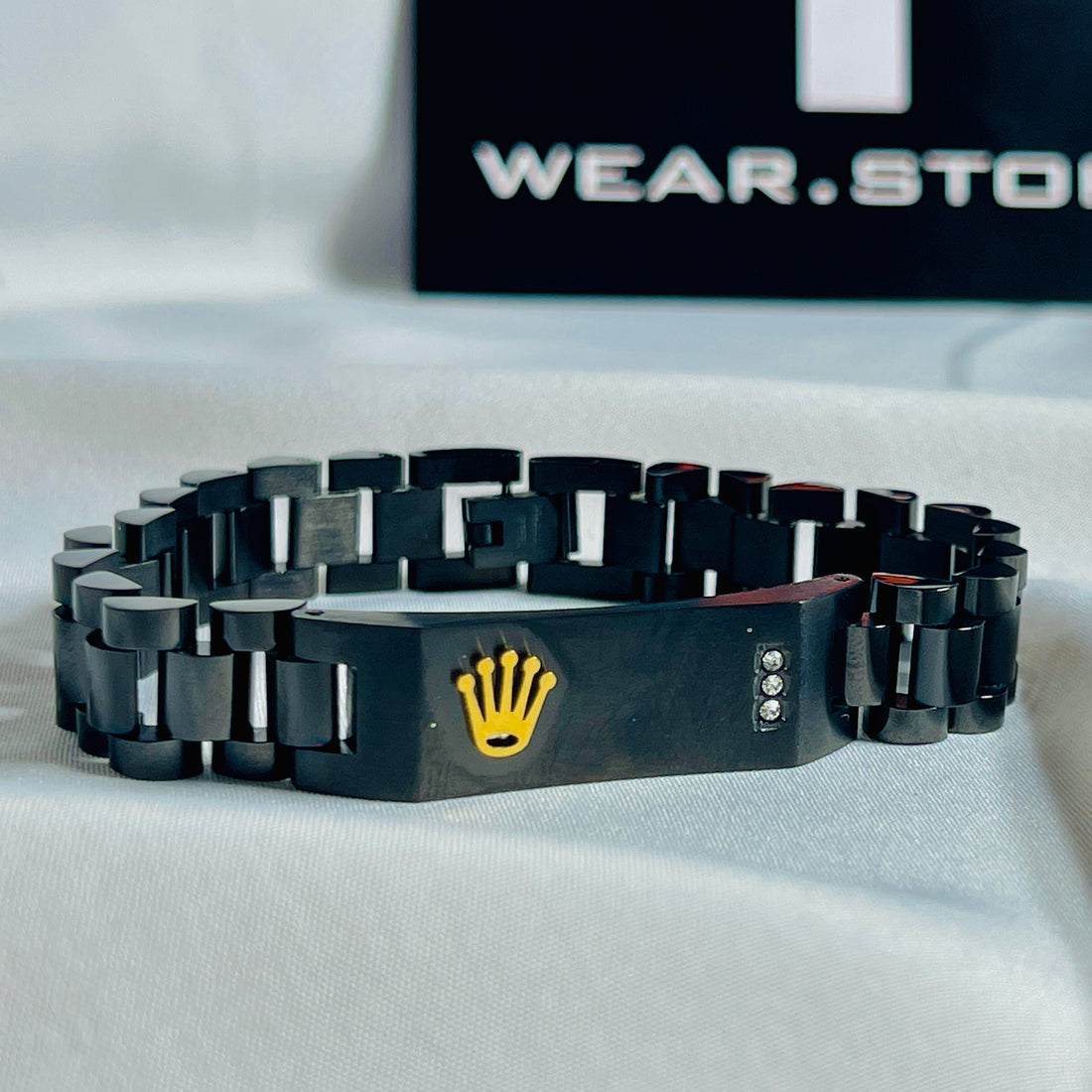 Black Rolex Crown Chain Bracelet