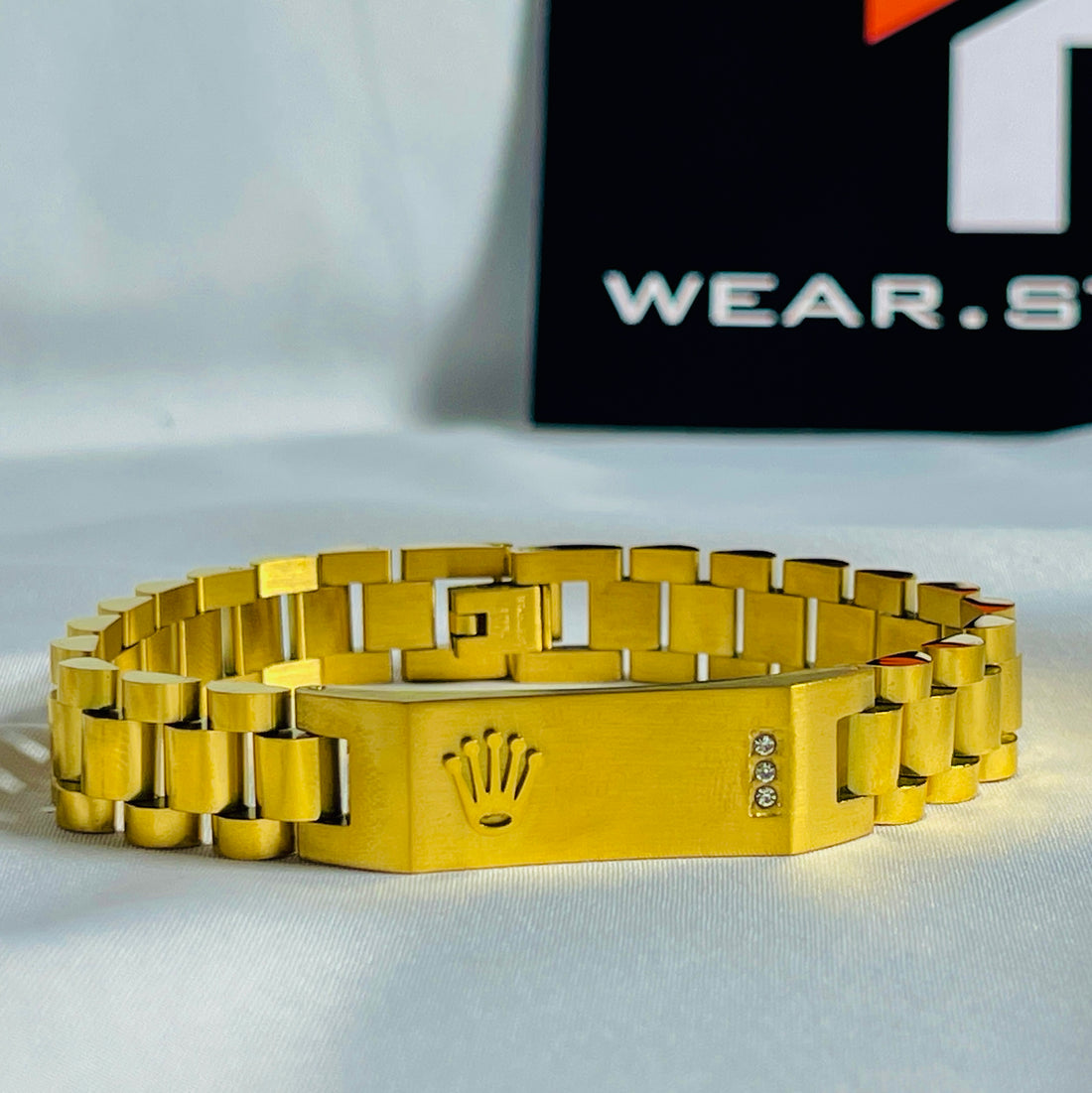 Golden Rolex Crown Chain Bracelet