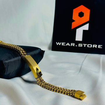 12mm Signature Eagle Logo Gold Chain Bracelet