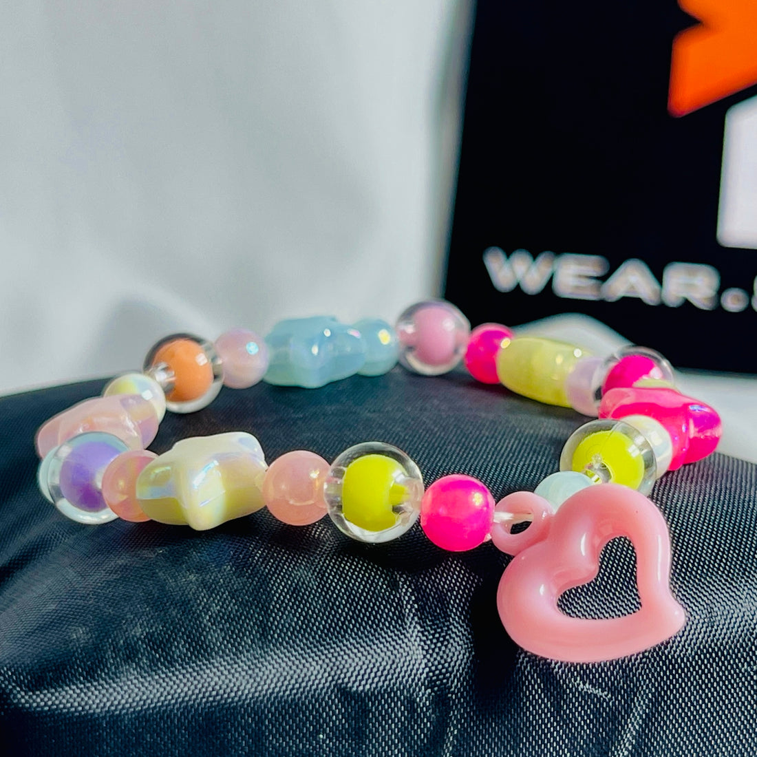 Candy Pop Star Bracelet with Pastel Heart Charm For Kids