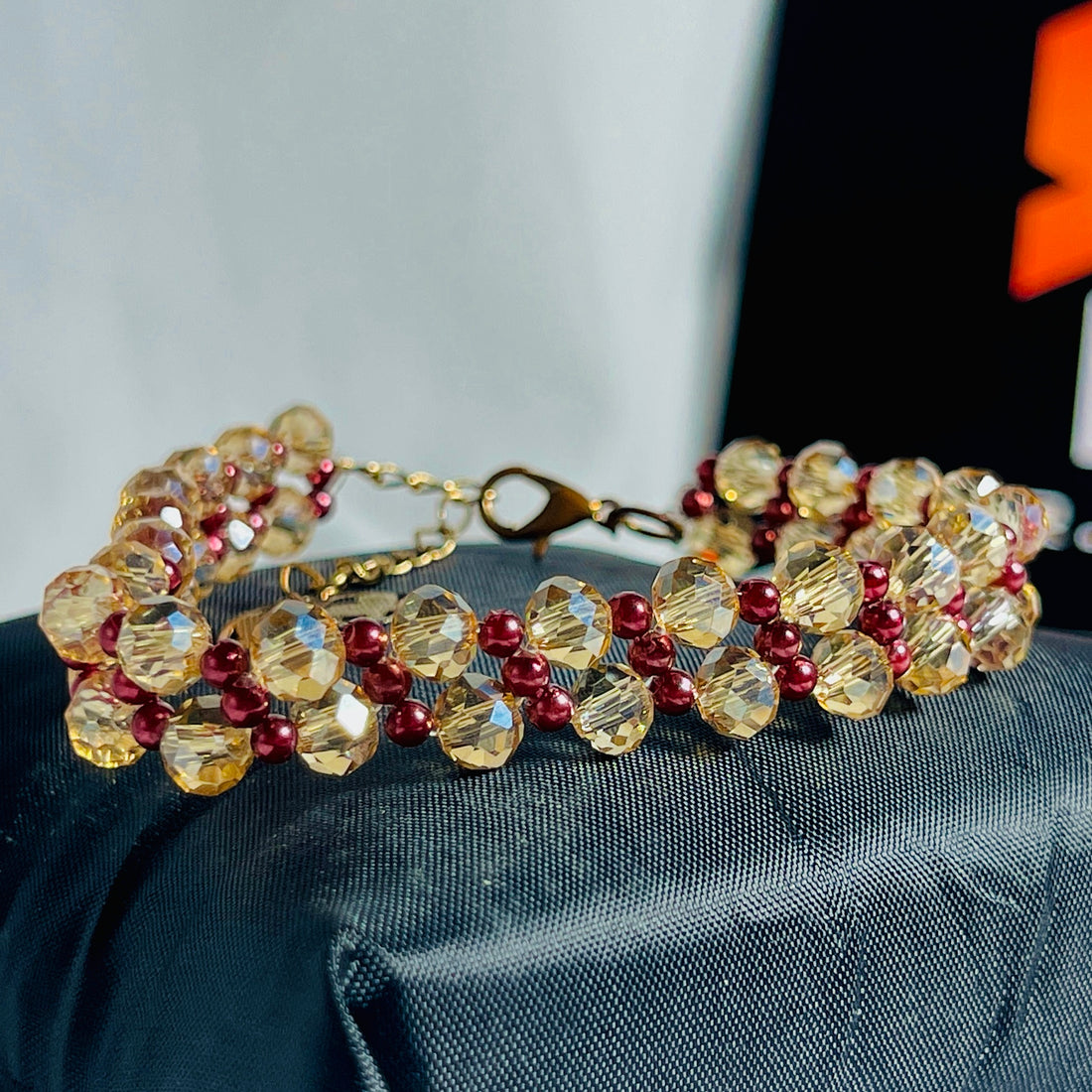 Golden Garnet Luxe Bracelet Crystal Elegance Collection