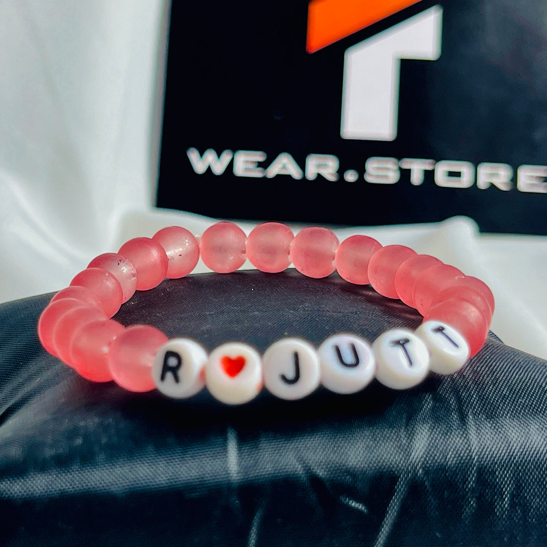 Custom Name Pink Beaded Bracelet