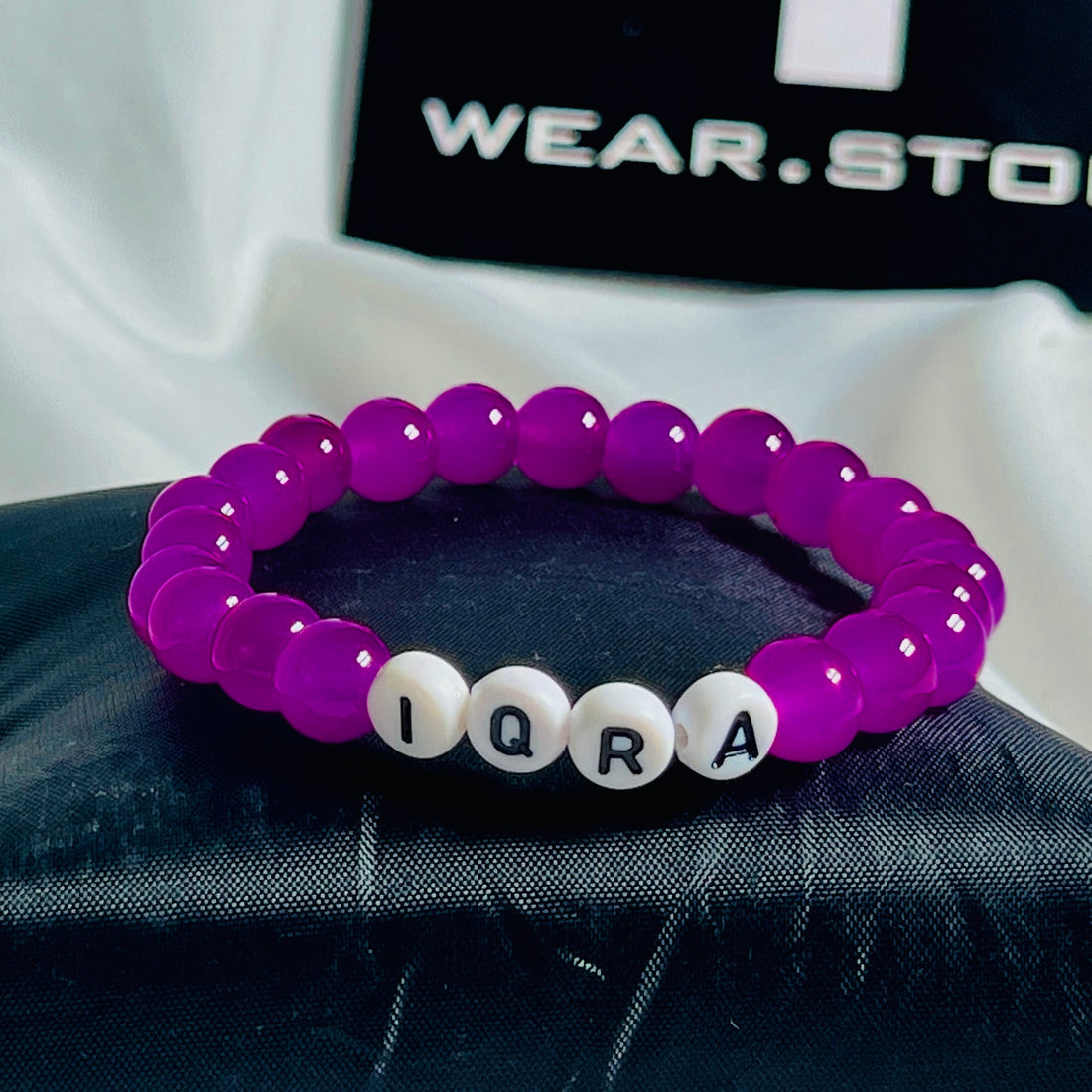 Custom Name Purple Beaded Bracelet